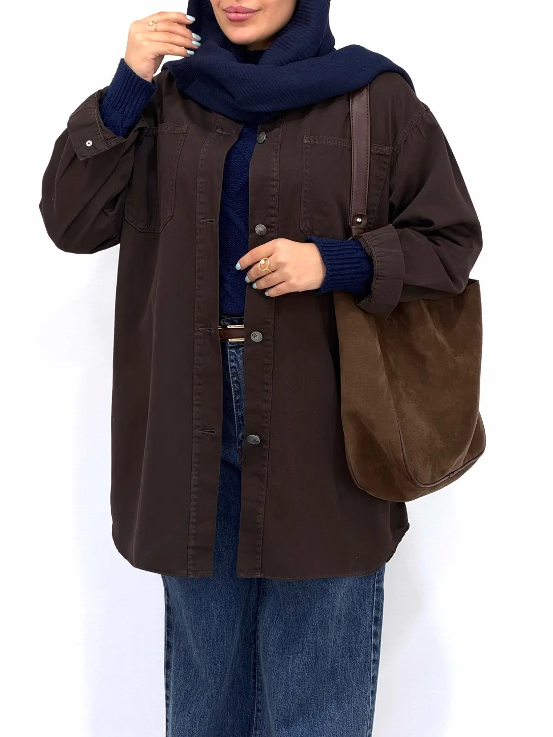 مانتو کتان پاییزه کارن (با قد بلندتر)